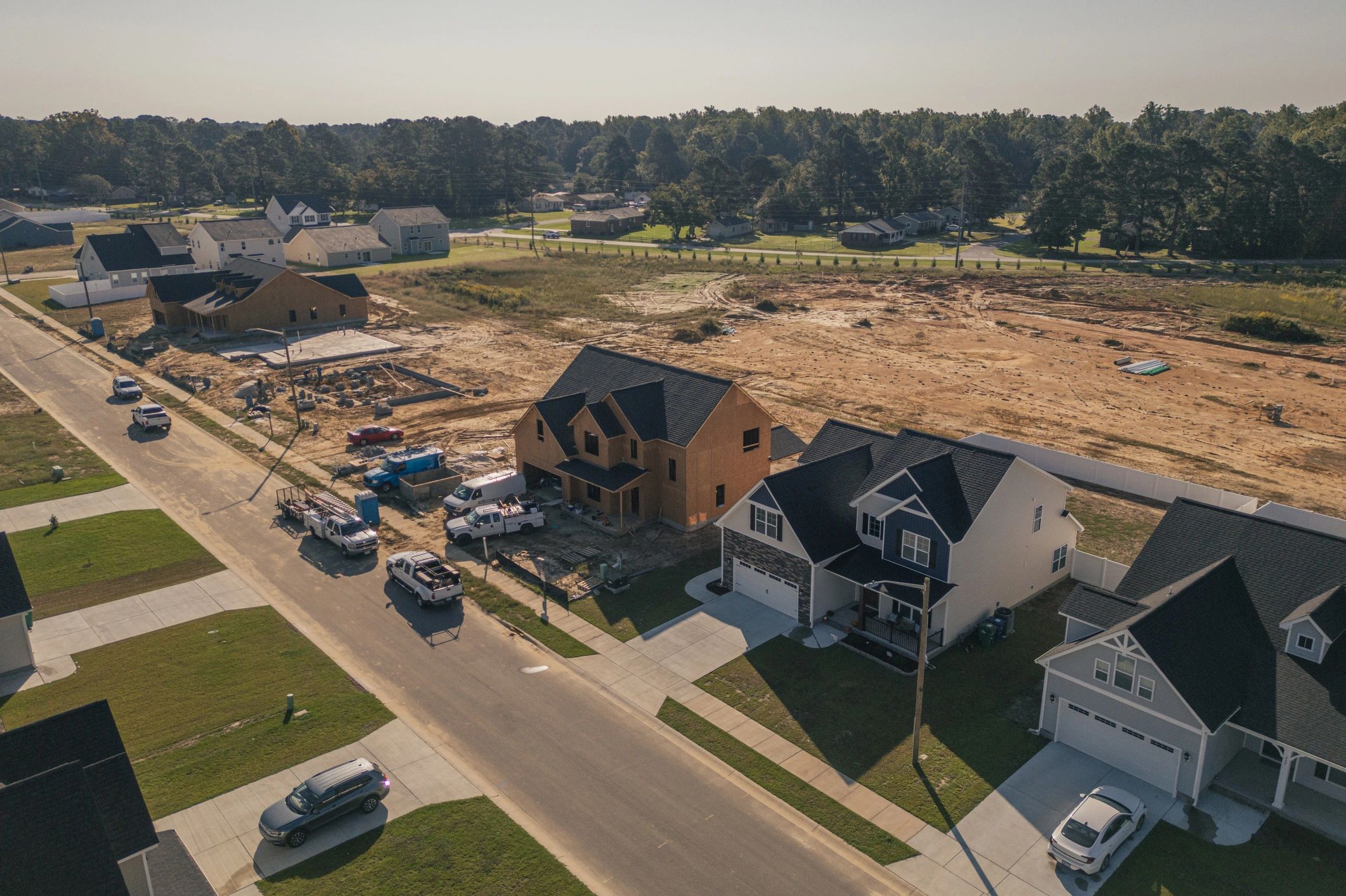 Neighborhood homes representing community updates