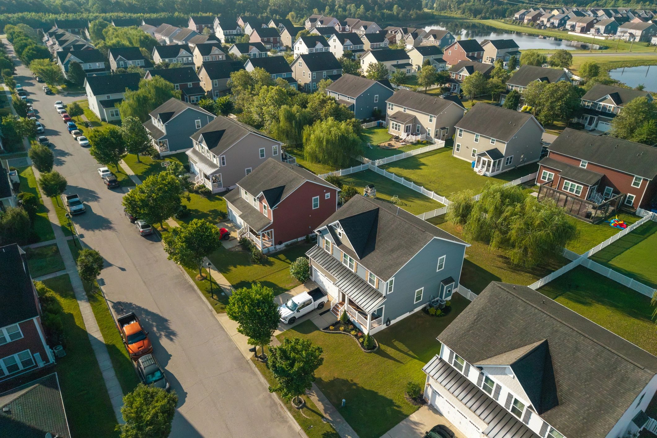 Residential homes in a neighborhood