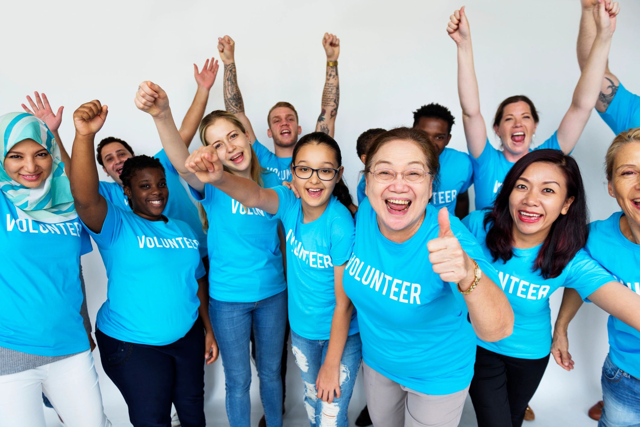 Community volunteers working together